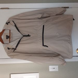 Outrageous sports tan polyester hooded windbreaker sz 2x